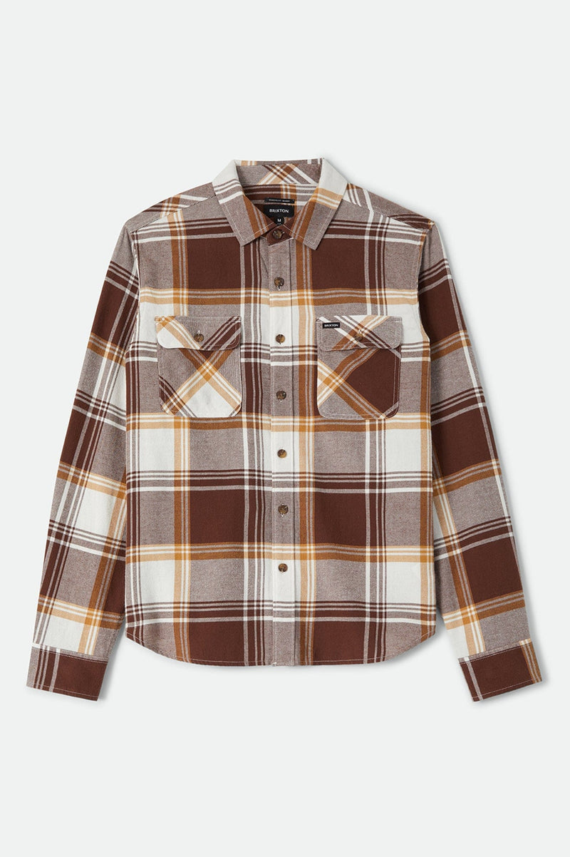 Load image into Gallery viewer, Brixton Mens Bowery Ultra Flannel Shirt - Chocolate/Off White
