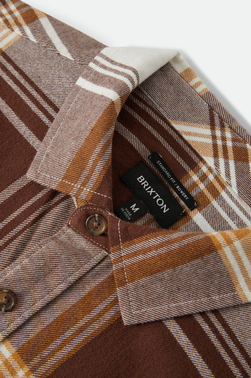 Load image into Gallery viewer, Brixton Mens Bowery Ultra Flannel Shirt - Chocolate/Off White
