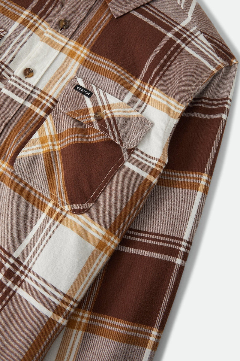 Load image into Gallery viewer, Brixton Mens Bowery Ultra Flannel Shirt - Chocolate/Off White
