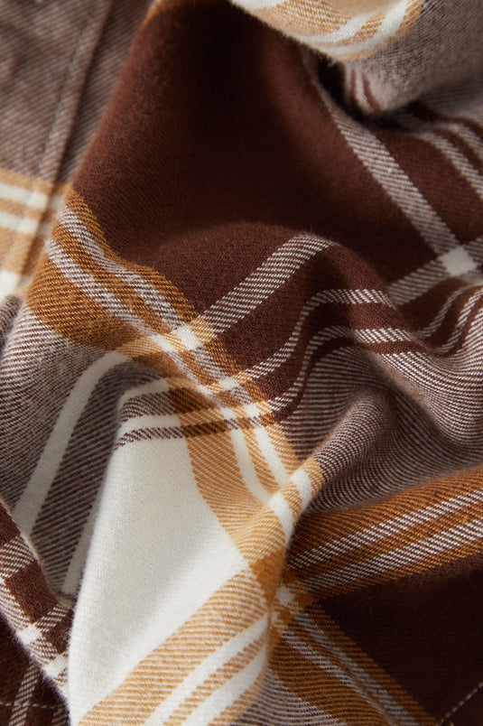 Brixton Mens Bowery Ultra Flannel Shirt - Chocolate/Off White