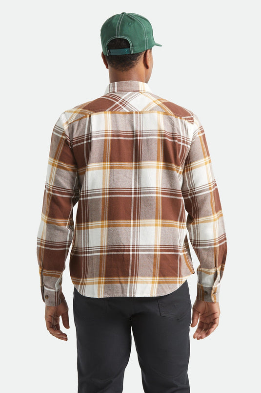 Brixton Mens Bowery Ultra Flannel Shirt - Chocolate/Off White
