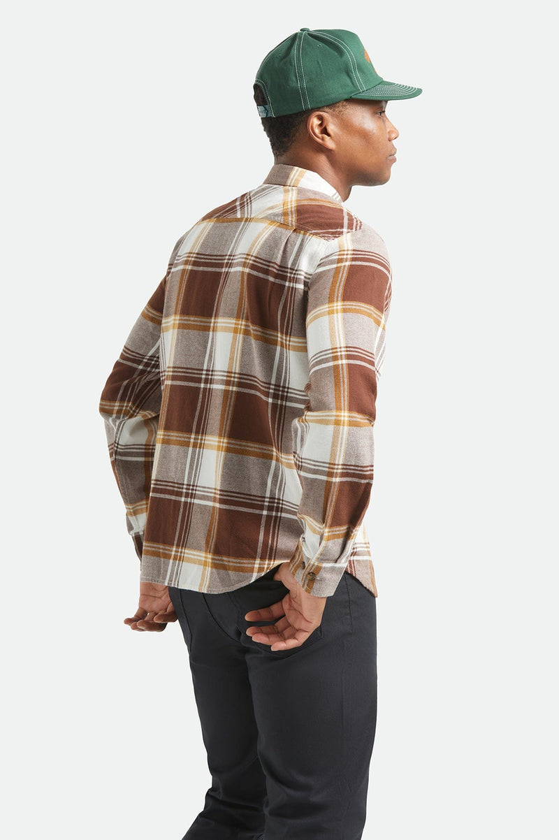 Load image into Gallery viewer, Brixton Mens Bowery Ultra Flannel Shirt - Chocolate/Off White
