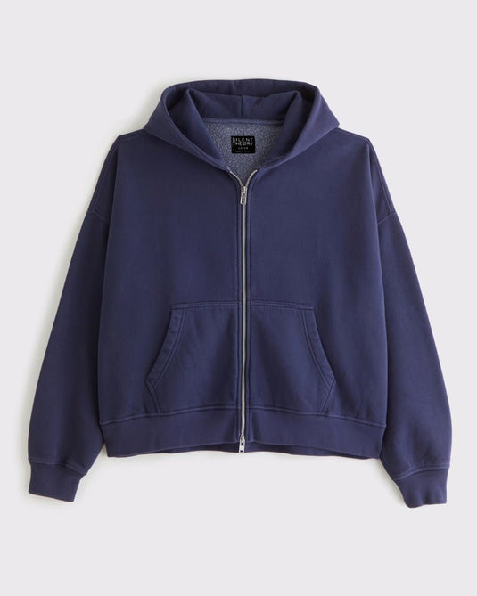 Silent Theory Box Zip Hoodie - Navy