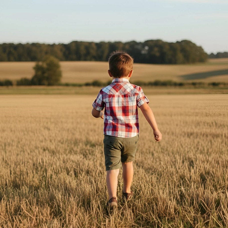 Load image into Gallery viewer, Love Henry Boys Dress Shirt - Red Plaid
