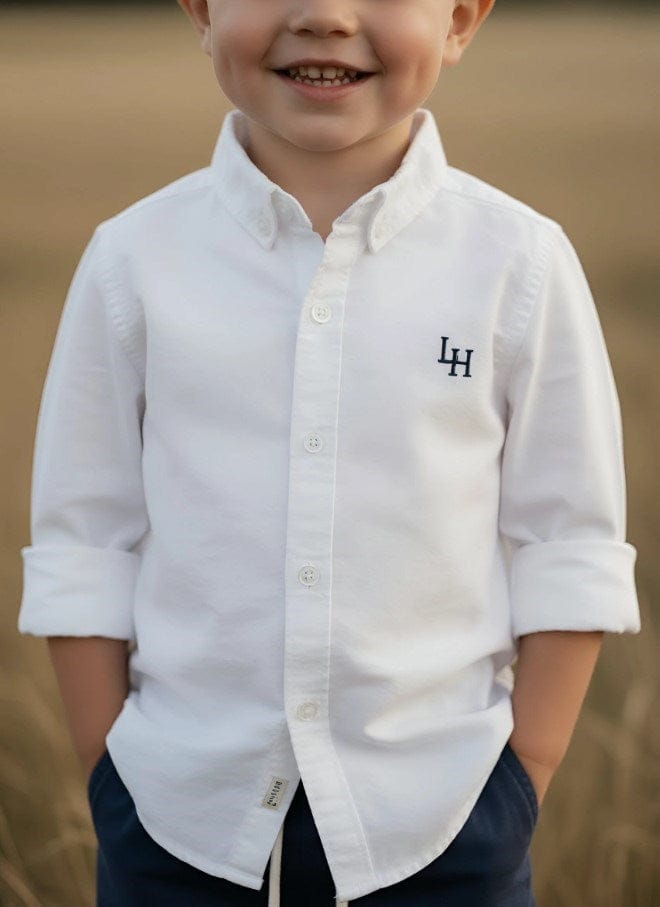 Load image into Gallery viewer, Love Henry Boys Oxford Dress Shirt - White
