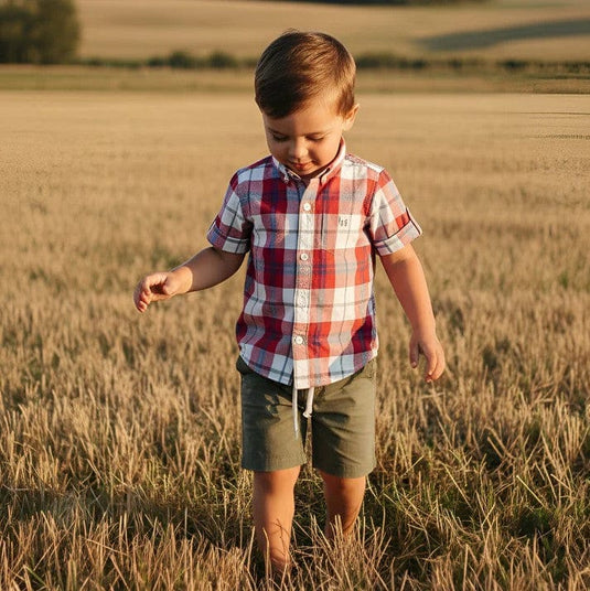Love Henry Boys Sonny Shorts - Green Linen