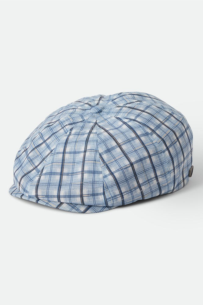 Load image into Gallery viewer, Brixton Mens Brood Snap Cap - Blue Window Plaid
