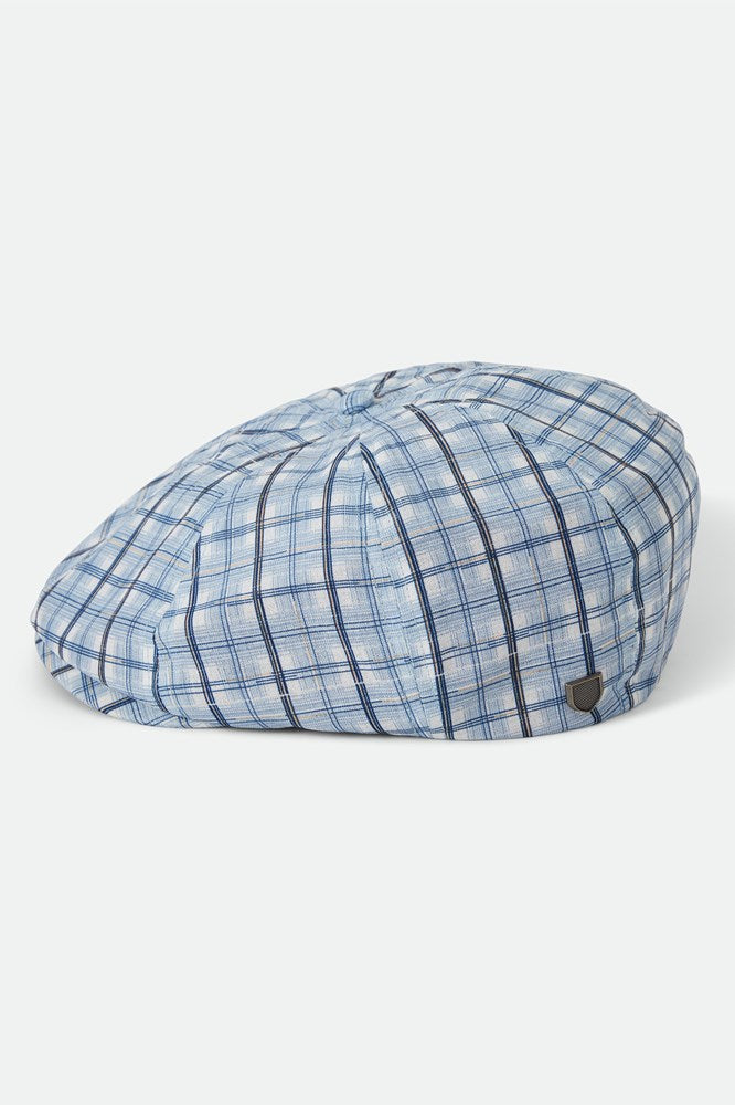 Load image into Gallery viewer, Brixton Mens Brood Snap Cap - Blue Window Plaid
