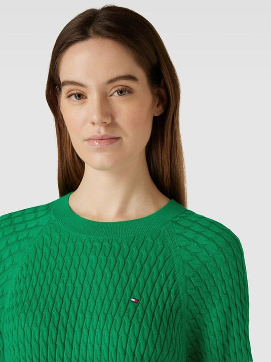 Tommy Hilfiger Womens Cable Knit Crew Neck Jumper