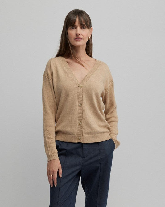 Yarra Trail Womens Cafe Cardigan - Camel Marle
