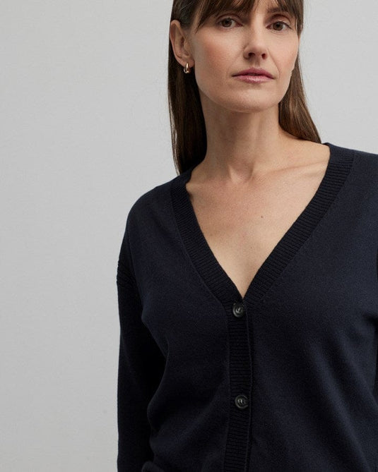 Yarra Trail Womens Cafe Cardigan - Navy