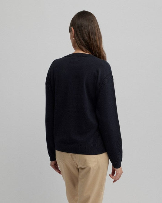 Yarra Trail Womens Cafe Cardigan - Navy