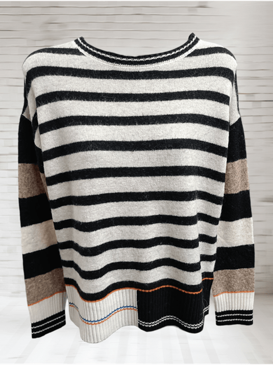 See Saw Womens Camel Stripe Sweater