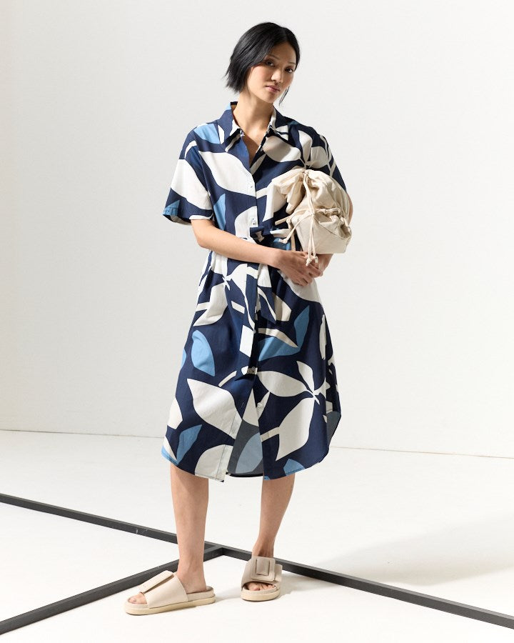 Load image into Gallery viewer, Marco Polo Womens Canopy Short Sleeve Shirtdress
