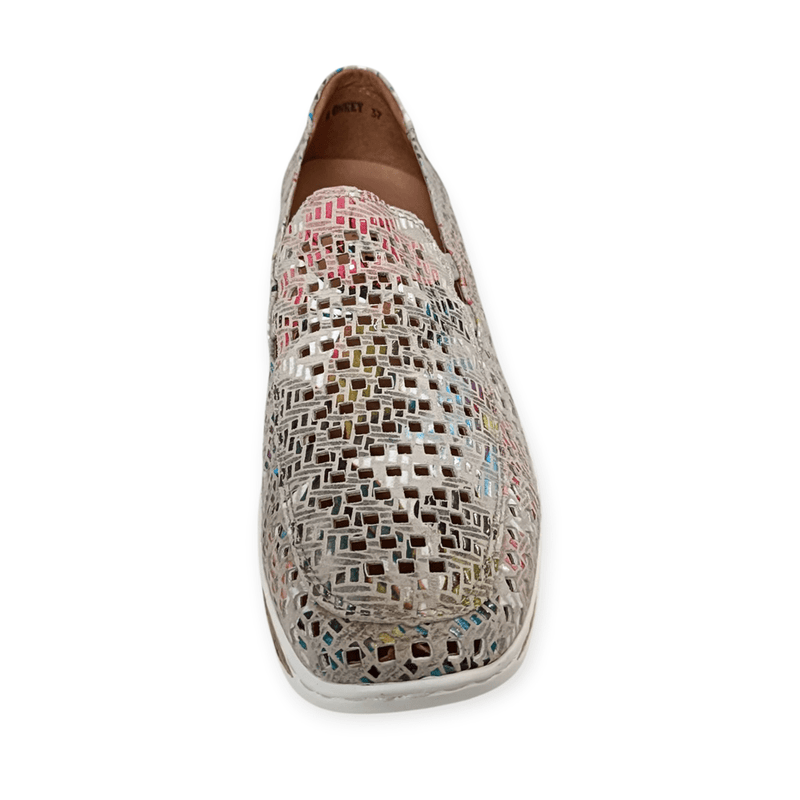 Load image into Gallery viewer, Cassini Womens Monkey Shoes - Cream Zigzag
