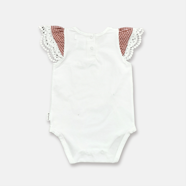 Load image into Gallery viewer, Love Henry Baby Girls Knit Romper - Check Sleeve White
