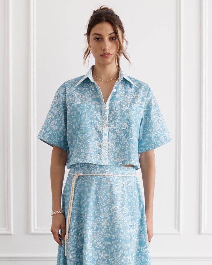 Load image into Gallery viewer, Heaven Chintz Remi Cropped Shirt
