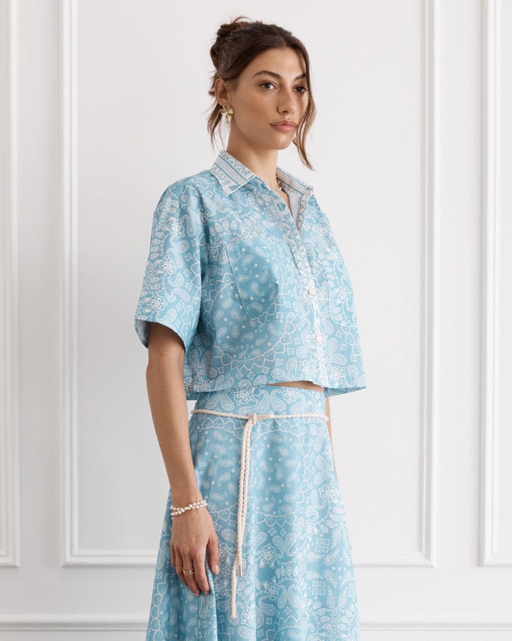 Load image into Gallery viewer, Heaven Chintz Remi Cropped Shirt
