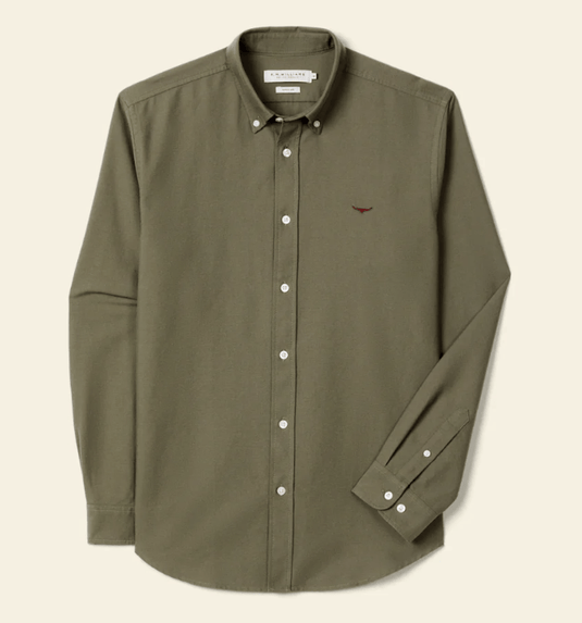 R.M. Williams Mens Clapton Oxford Shirt - Fatigue
