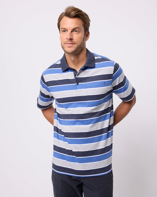 Breakaway Mens Coleman Kinnersly Polo - Denim Marle Plus Size