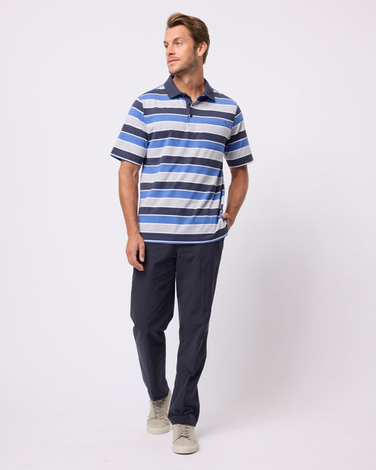 Breakaway Mens Coleman Kinnersly Polo - Denim Marle Plus Size