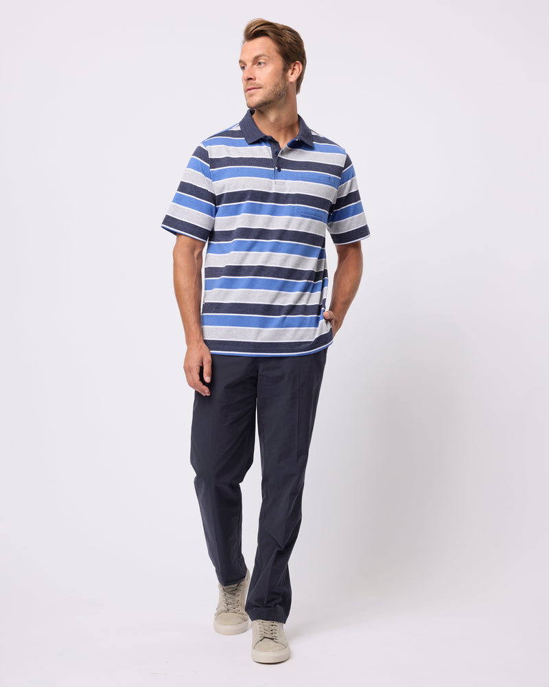 Load image into Gallery viewer, Breakaway Mens Coleman Kinnersly Polo - Denim Marle
