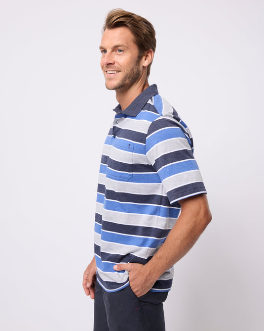 Breakaway Mens Coleman Kinnersly Polo - Denim Marle Plus Size
