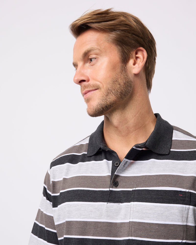 Load image into Gallery viewer, Breakaway Mens Coleman Kinnersly Polo - Jet Marle Plus Size
