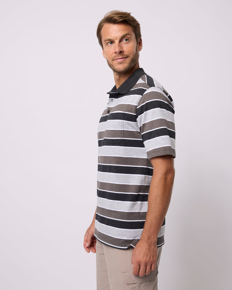Load image into Gallery viewer, Breakaway Mens Coleman Kinnersly Polo - Jet Marle Plus Size
