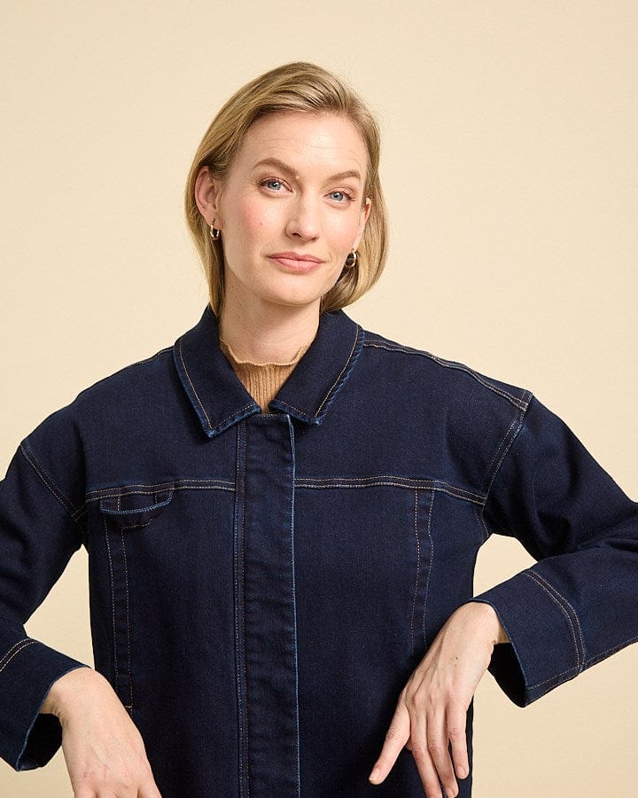 Load image into Gallery viewer, Yarra Trail Womens Cropped Denim Jacket
