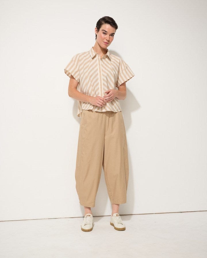 Load image into Gallery viewer, Marco Polo Womens Cropped Stripe Shirt
