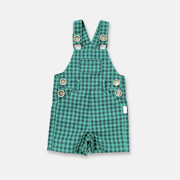 Load image into Gallery viewer, Love Henry Baby Boys Roy Dungaree - Green Navy Check
