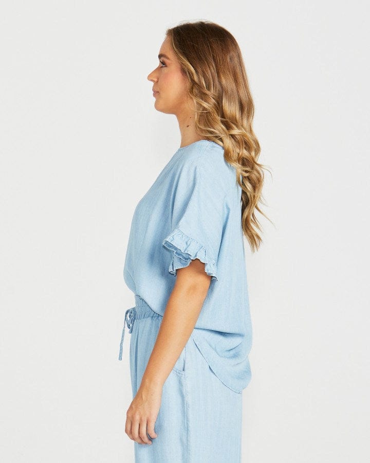 Load image into Gallery viewer, Sass Womens Davie Top - Chambray
