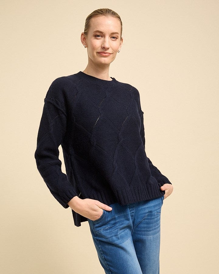 Load image into Gallery viewer, Yarra Trail Womens Diamond Cable Jumper

