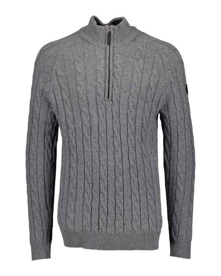 Load image into Gallery viewer, Swanndri Mens Doncaster V2 Zip Cable Knit - Grey Marle
