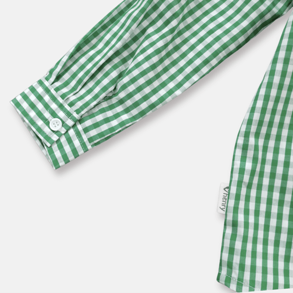 Load image into Gallery viewer, Love Henry Boys Dress Shirt - Bright Green Check
