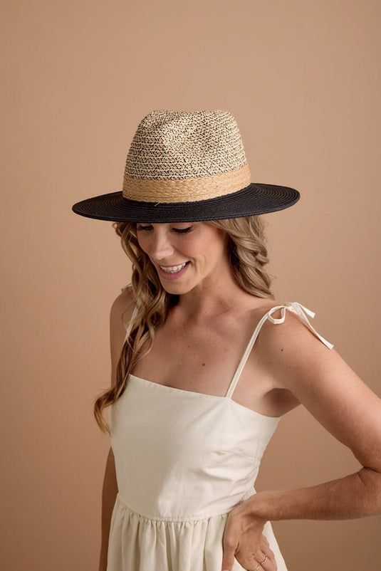 Avenel Hats Dune Tweed Braid Fedora - Black