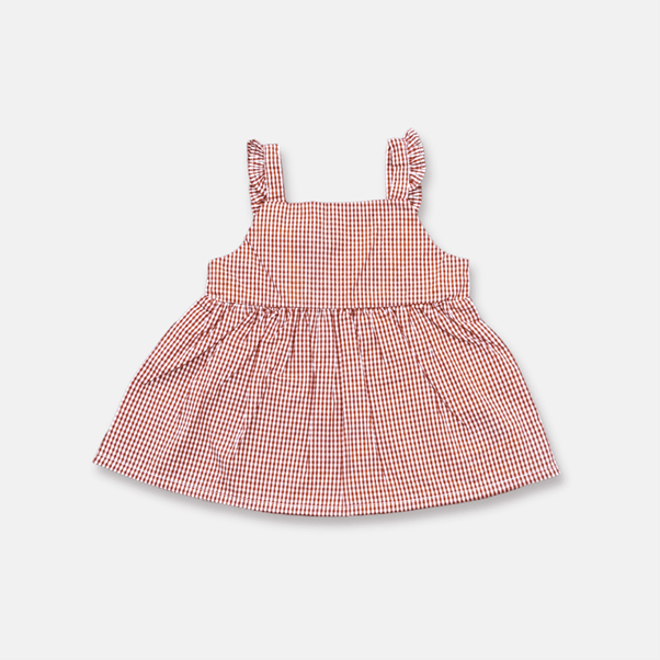 Love Henry Girls Esme Top - Petite Red Check