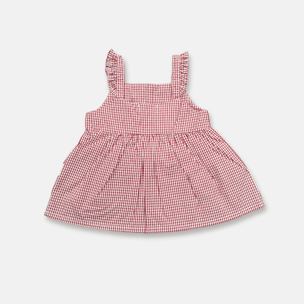 Load image into Gallery viewer, Love Henry Girls Esme Top - Petite Red Check
