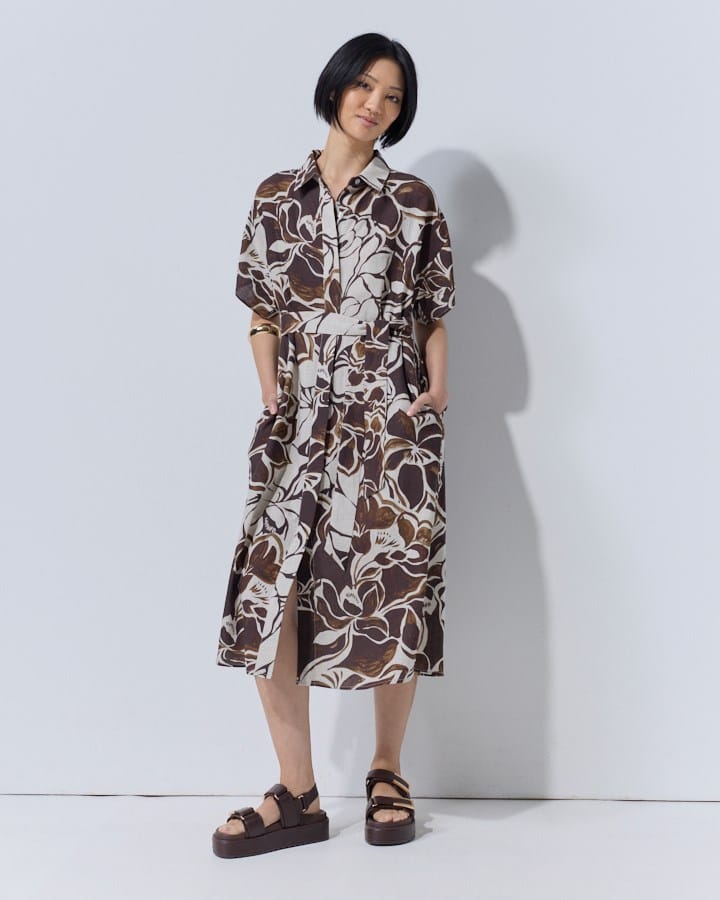 Load image into Gallery viewer, Marco Polo Womens Floral Drift Shirtdress

