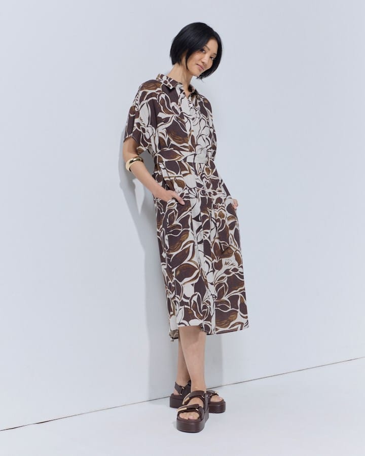 Load image into Gallery viewer, Marco Polo Womens Floral Drift Shirtdress
