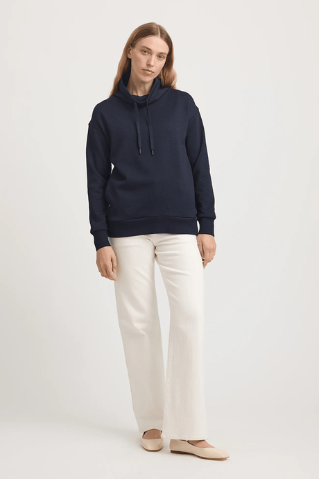 Toorallie Womens Lounge Funnel Neck Top - French Navy