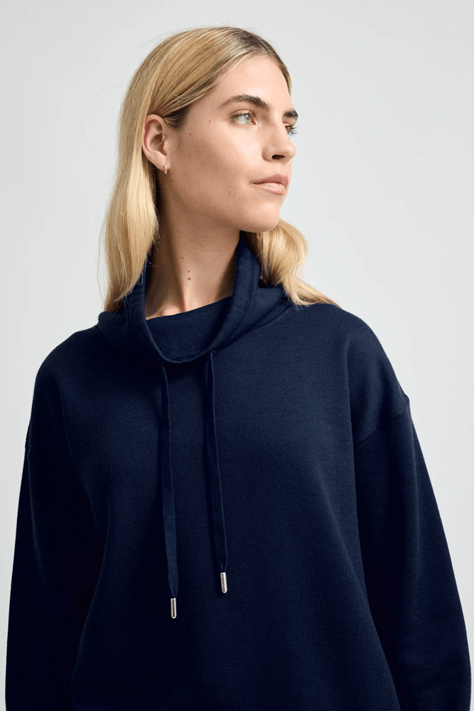 Load image into Gallery viewer, Toorallie Womens Lounge Funnel Neck Top - French Navy
