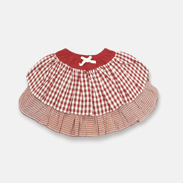 Load image into Gallery viewer, Love Henry Baby Girls Frilly Pilcher Skirt - Red Checks
