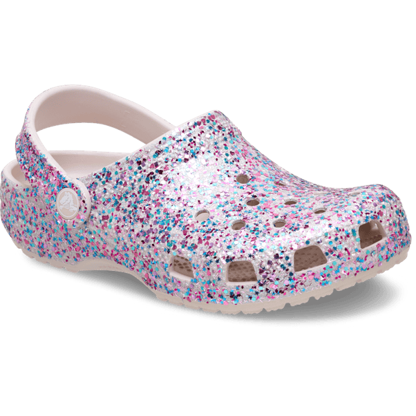 Load image into Gallery viewer, Crocs Kids Classic Dazzle Glitter Croc - Cocoa Crème
