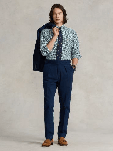 Ralph Lauren Mens Custom Fit Gingham Oxford Shirt