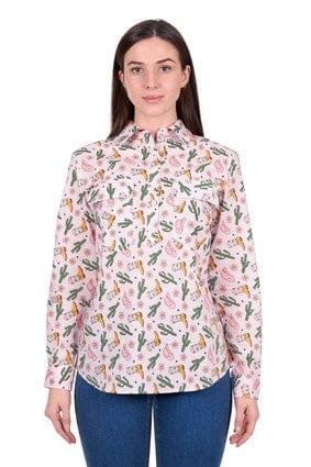 Load image into Gallery viewer, Hard Slog Women's Cleo Half Placket Long Sleeve Shirt - Pink
