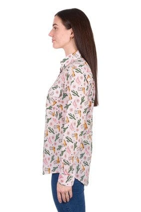 Load image into Gallery viewer, Hard Slog Women's Cleo Half Placket Long Sleeve Shirt - Pink
