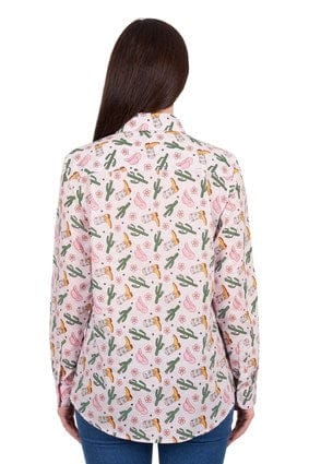 Load image into Gallery viewer, Hard Slog Women's Cleo Half Placket Long Sleeve Shirt - Pink
