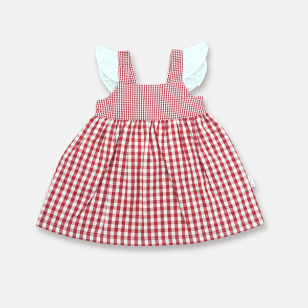 Load image into Gallery viewer, Love Henry Baby Girls Hattie Dress - Red Check
